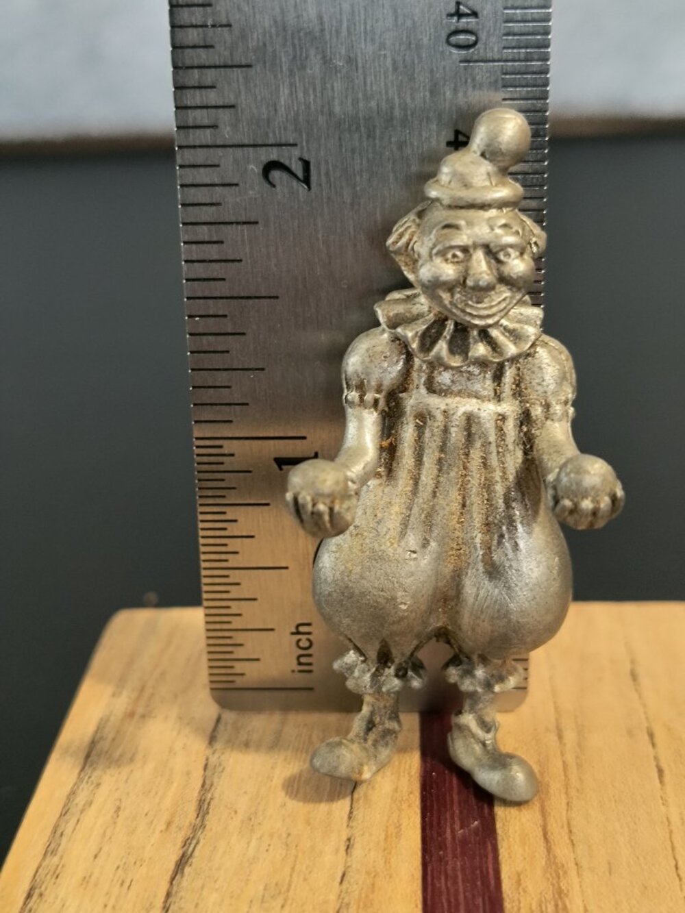 Vintage 1980 C.A.T. Designs Genuine Pewter Clown Figurine 2"